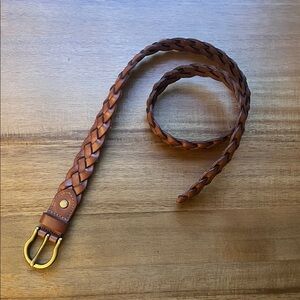 Levi’s - Braided Brown Leather Belt with Gold Buckle